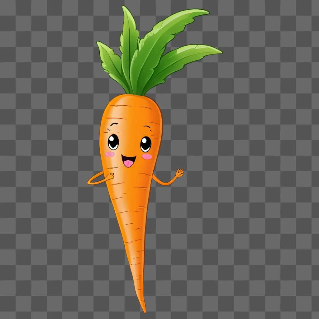 Cute carrot drawing with big eyes and a smile