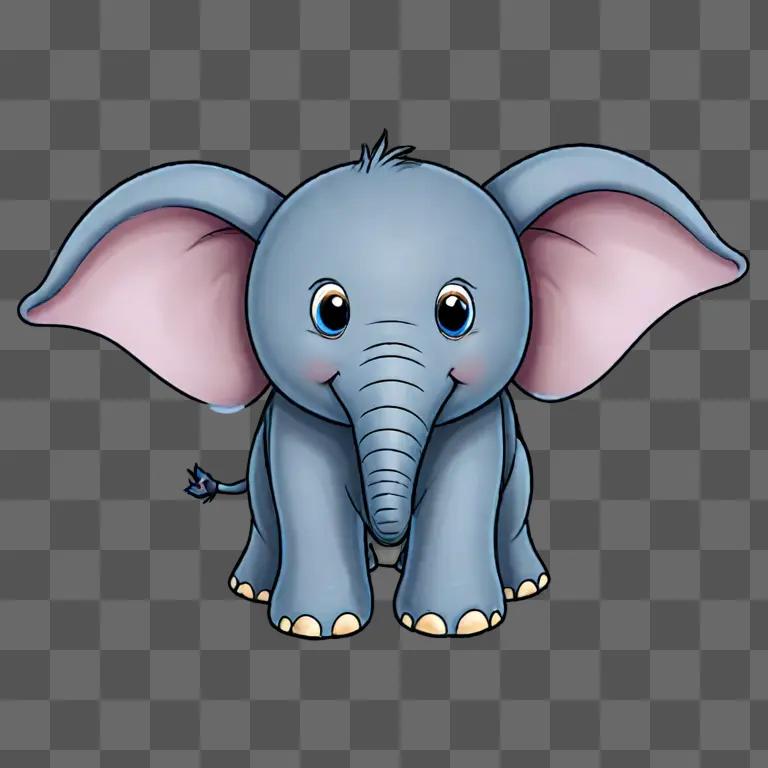 Cute cartoon elephant drawing for kids