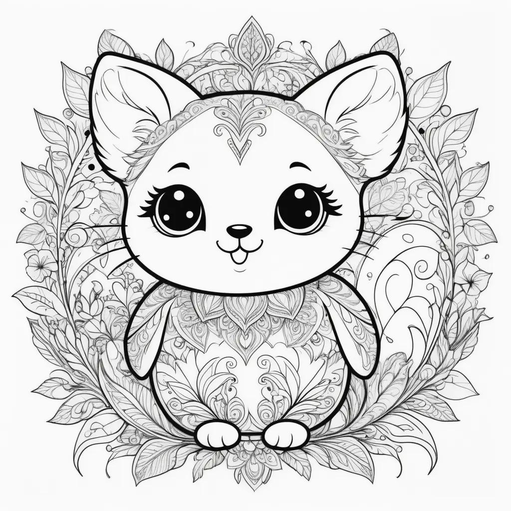 Cute cat coloring page with hugs and wugs