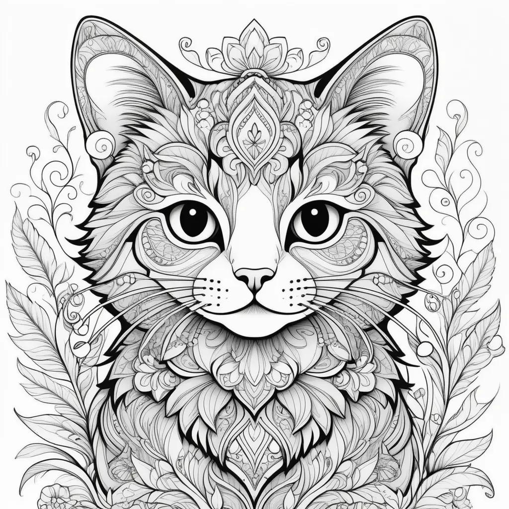 Cute cat coloring pages for kids