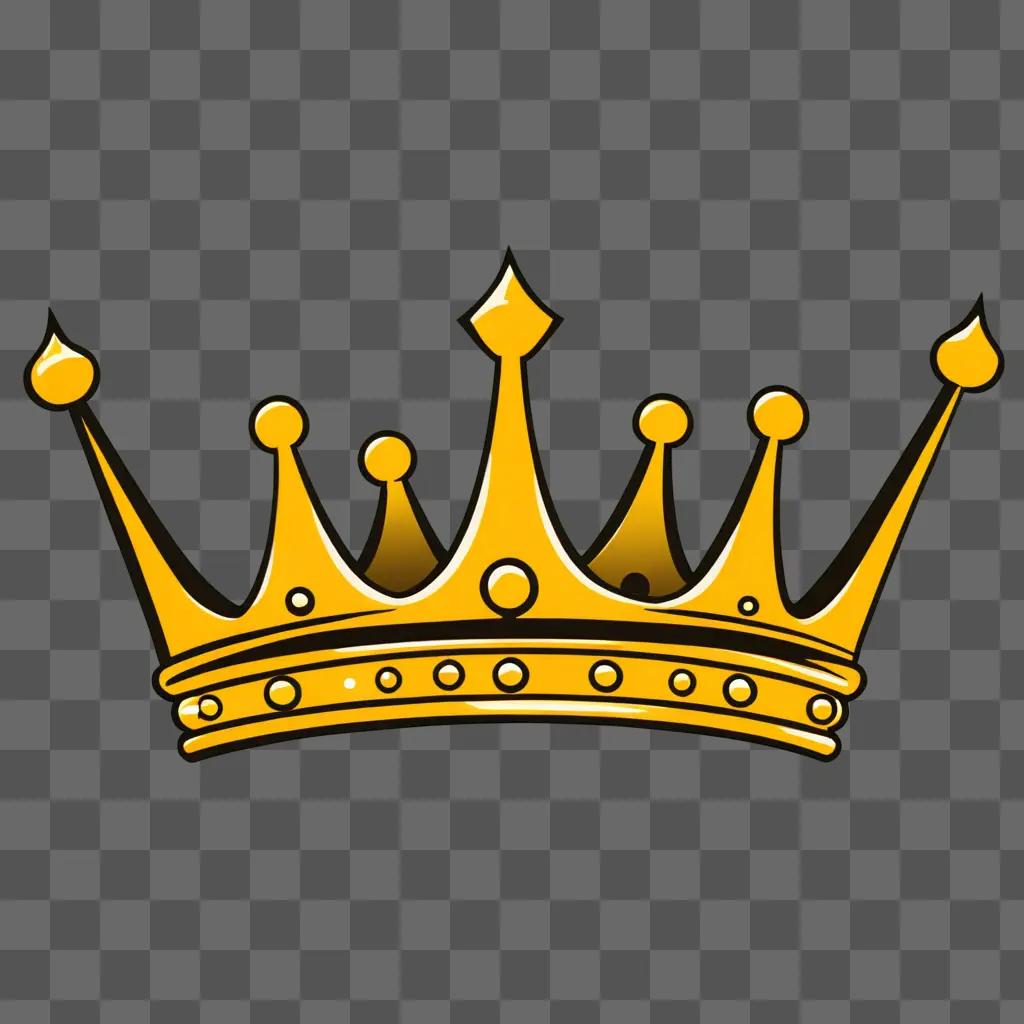 Cute crown drawing on a brown background