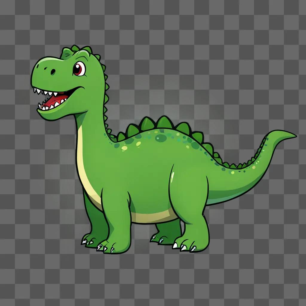 Cute dinosaur clipart on a green background