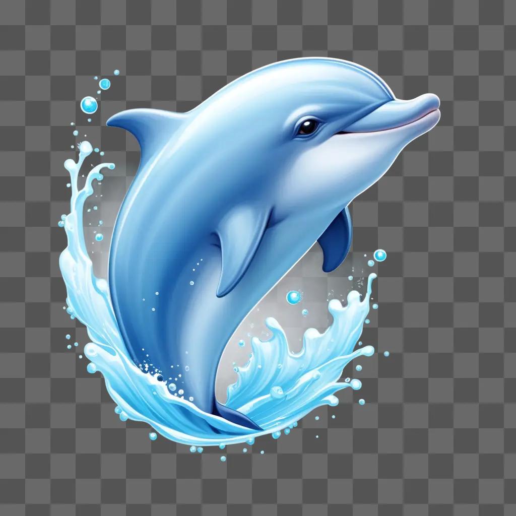 Cute dolphin jumping out of the water