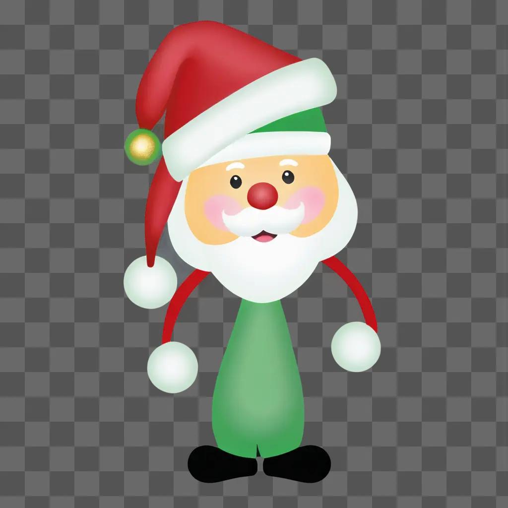 Cute drawing of Santa Claus with a hat