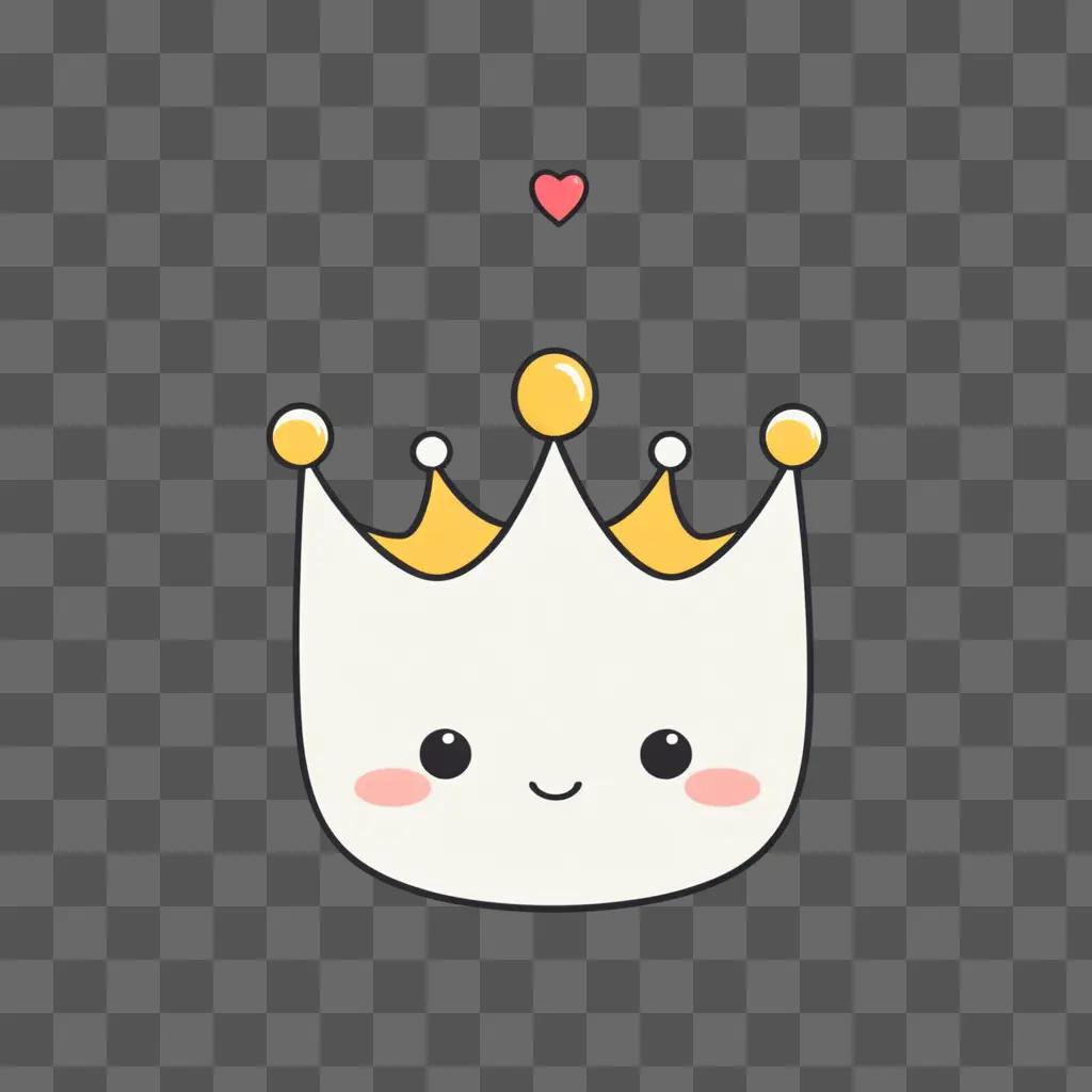 Cute drawing of a crown on a face