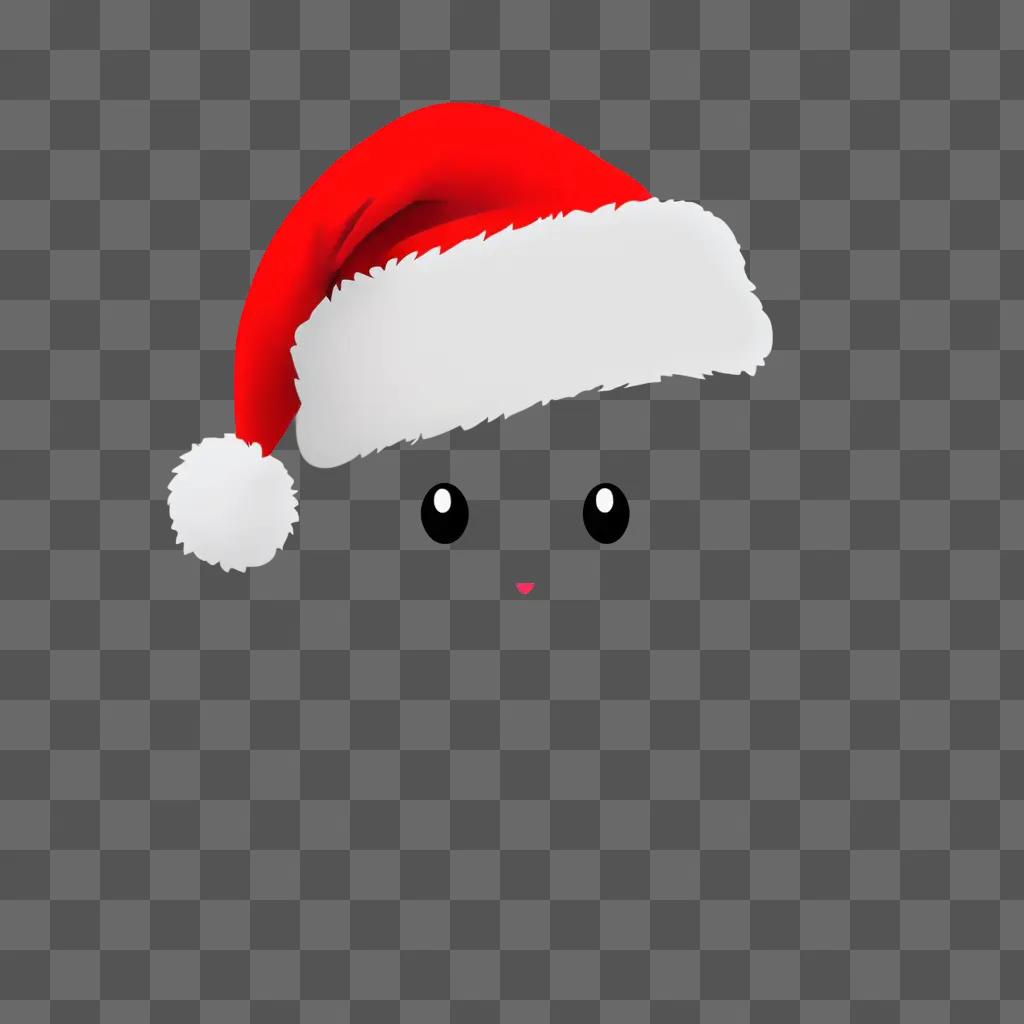 Cute drawing of a kawaii Santa hat