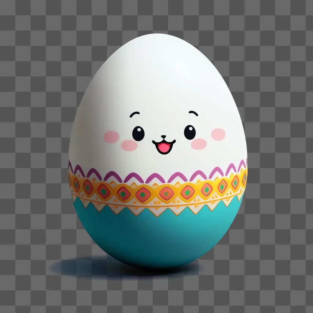 Cute drawing of a kawaii egg with a face