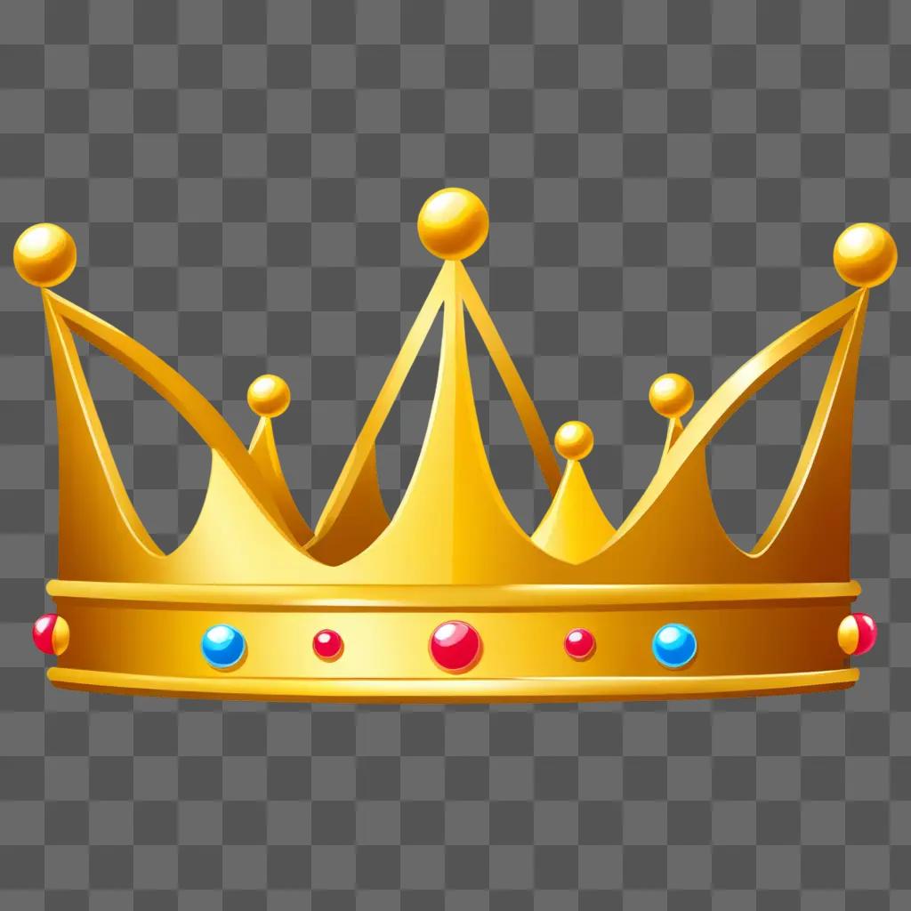 Cute drawing of a shiny gold crown