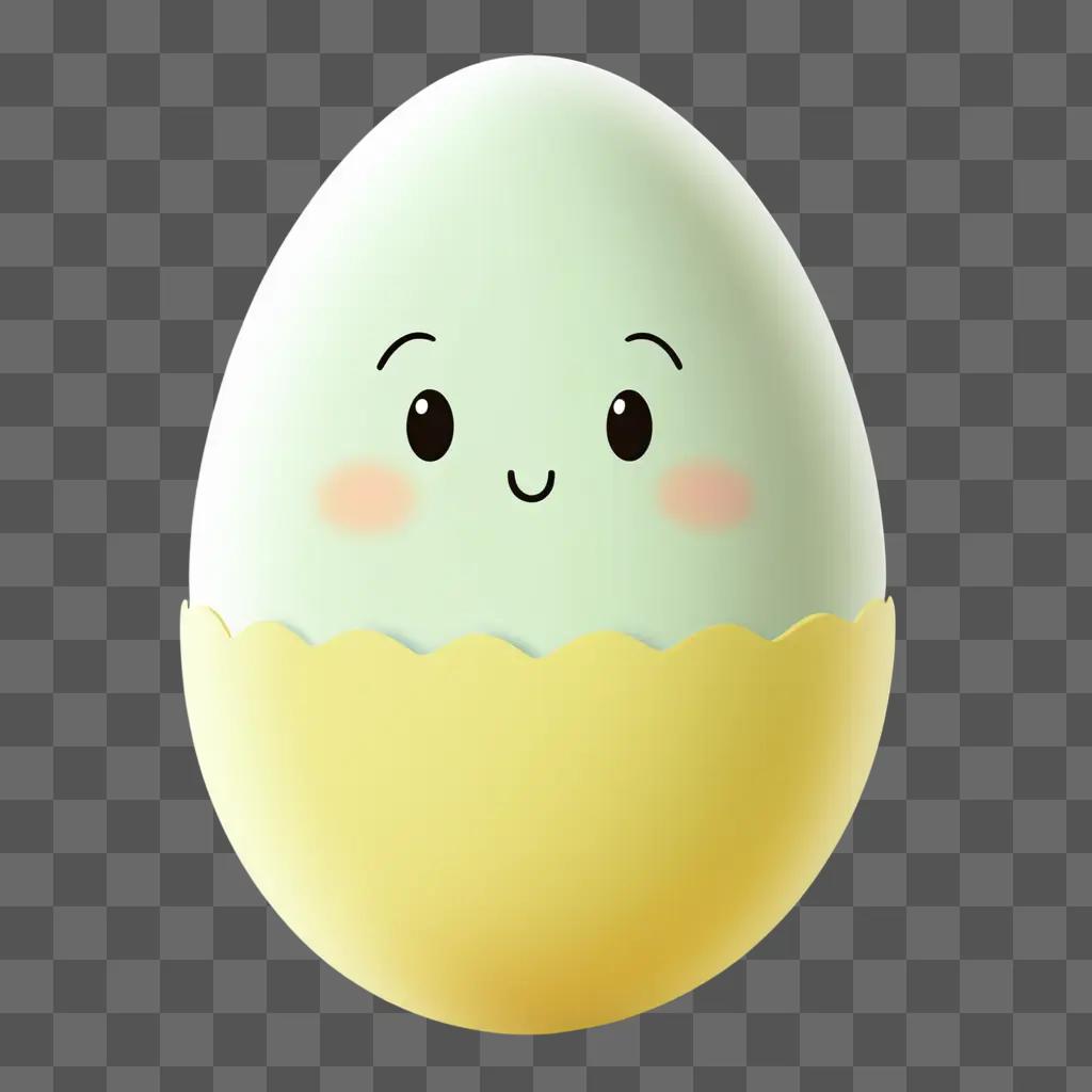 Cute egg drawing with a face on it