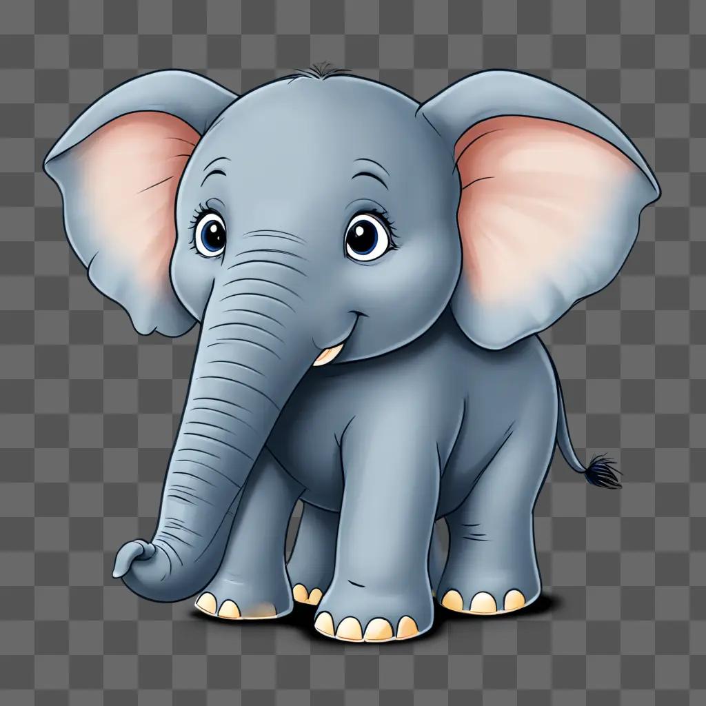 Cute elephant drawing for kids