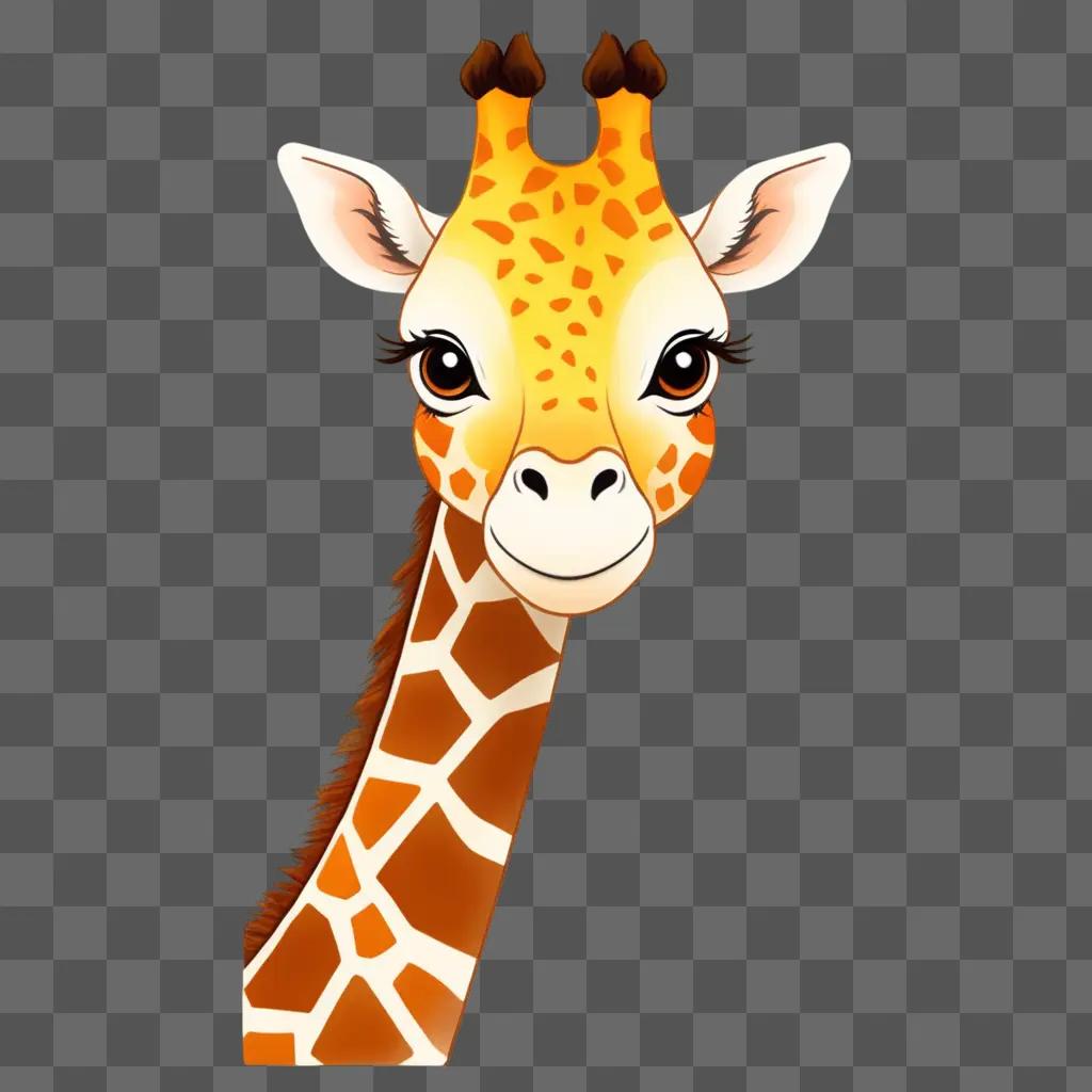 Cute giraffe drawing with a cute face