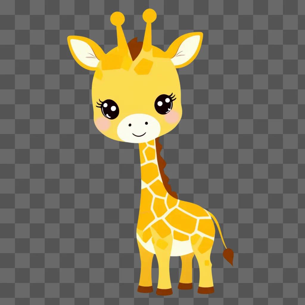 Cute giraffe drawing with cute face