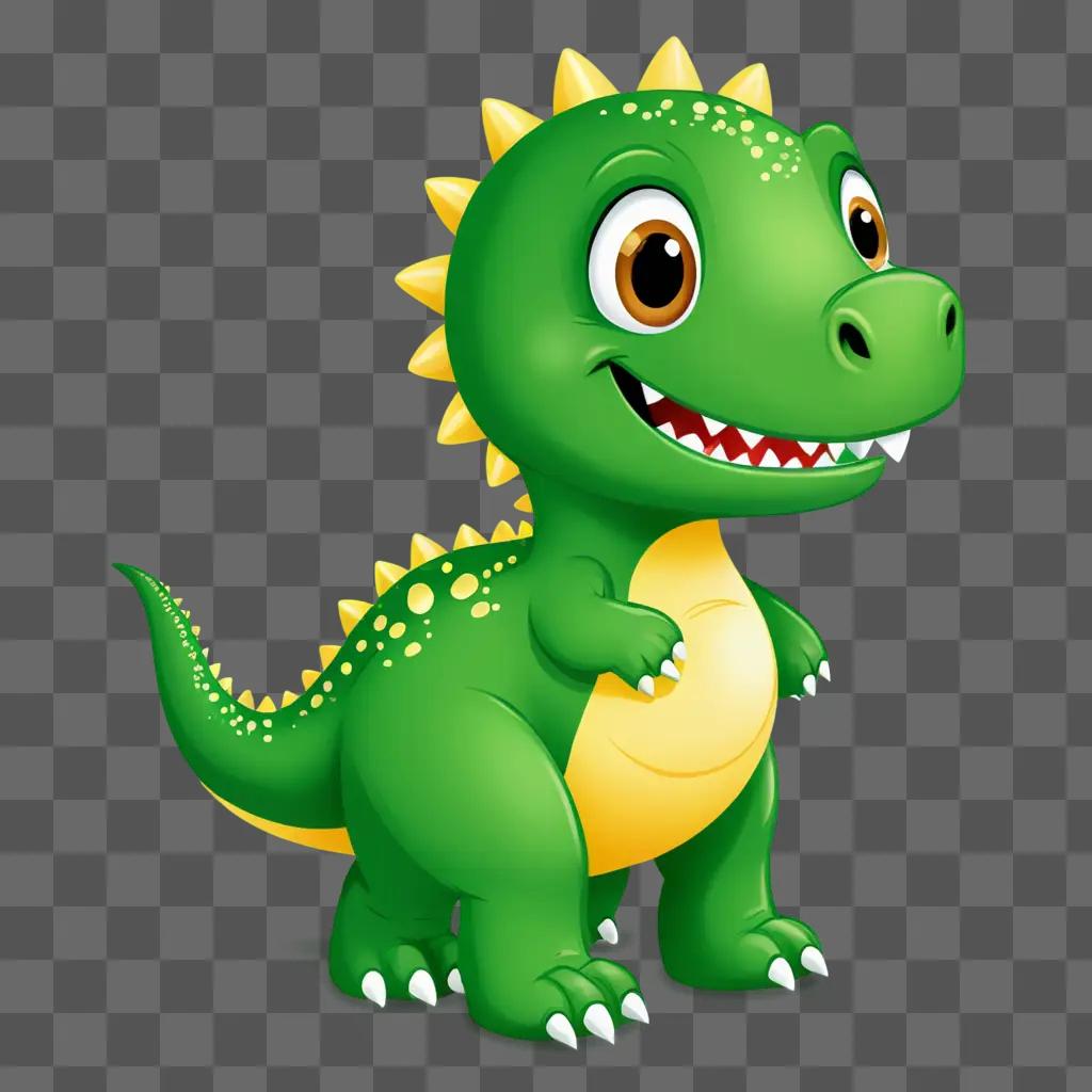 Cute green dinosaur clipart for kids