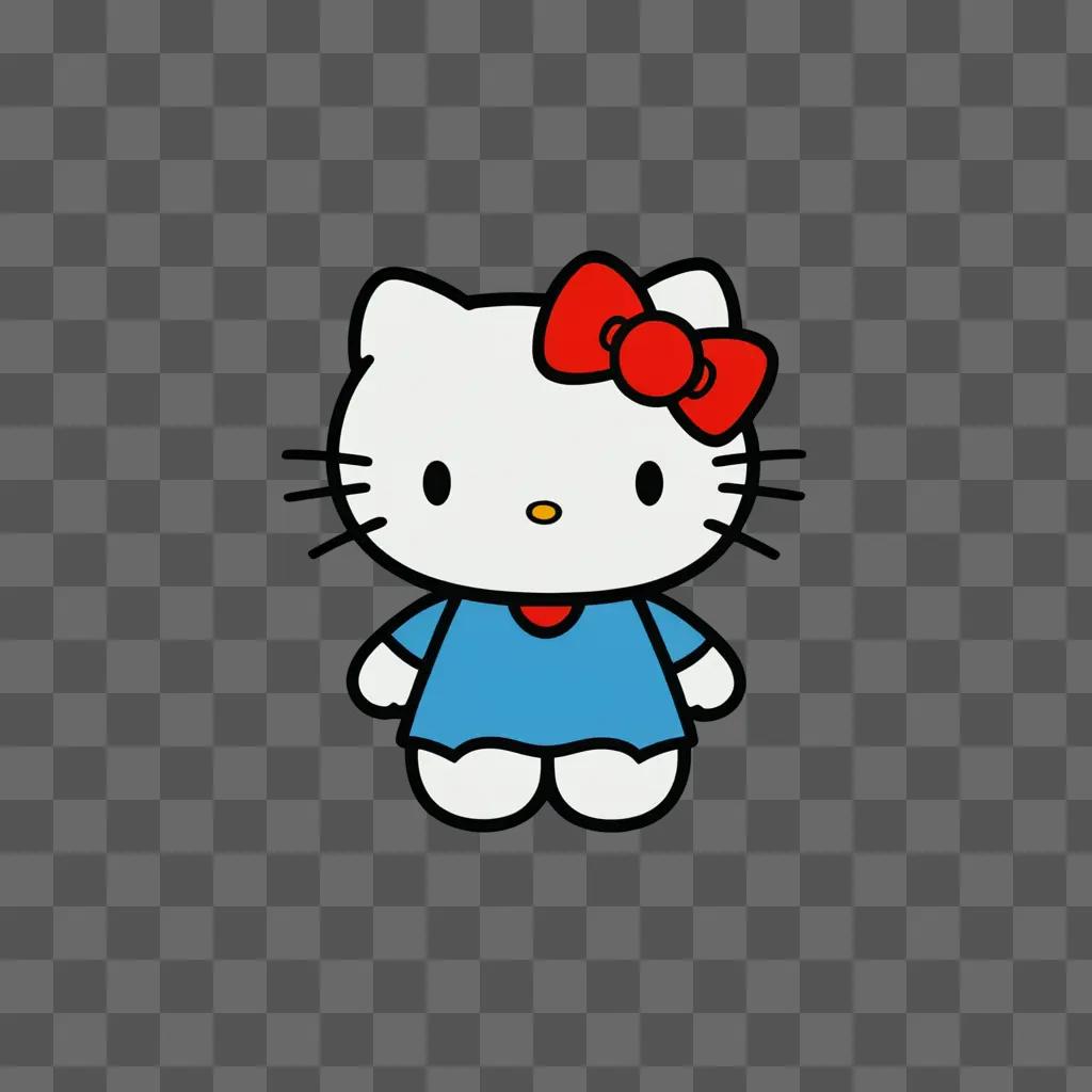 Cute hello kitty in a blue dress