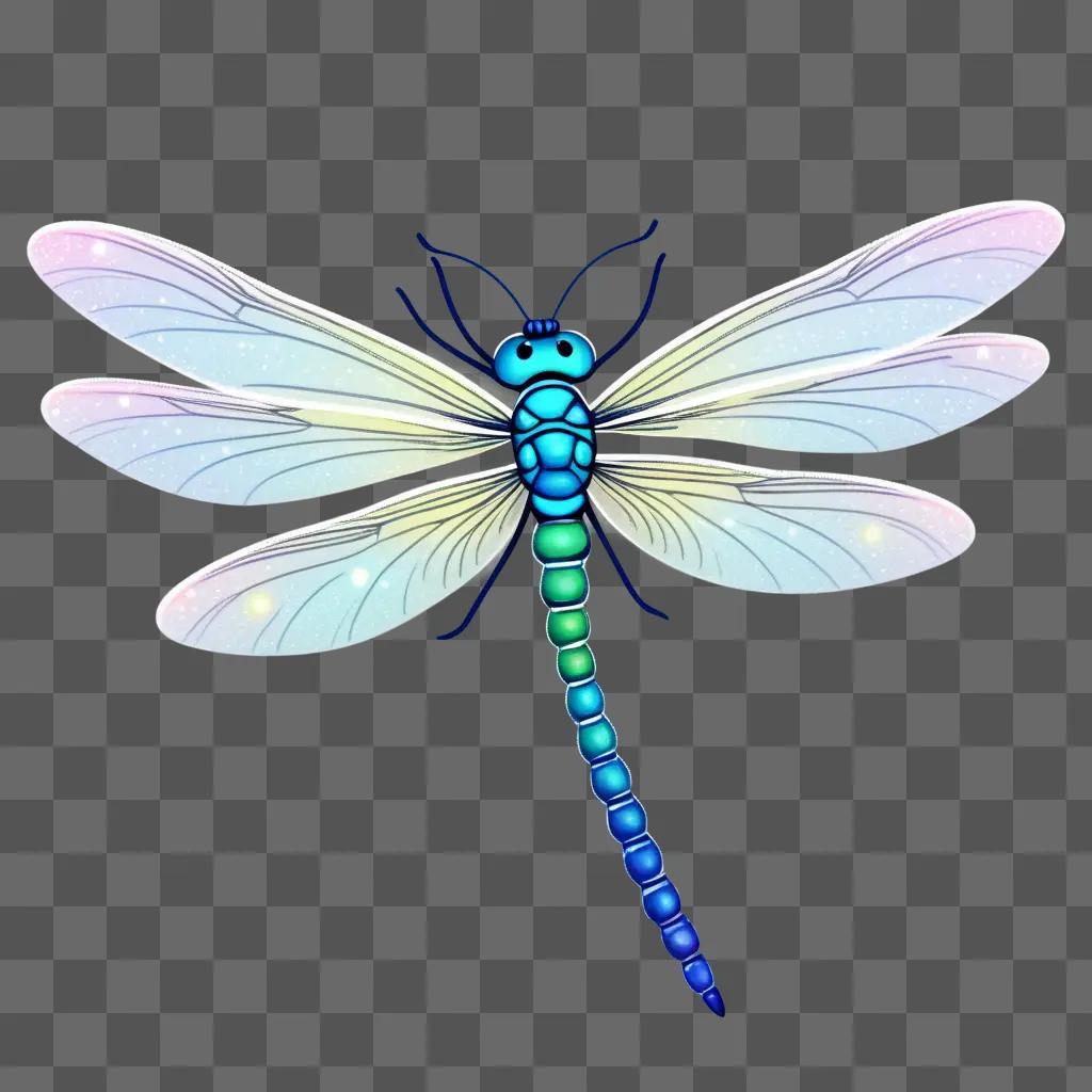 蝶の羽で描くかわいい可愛いトンボ