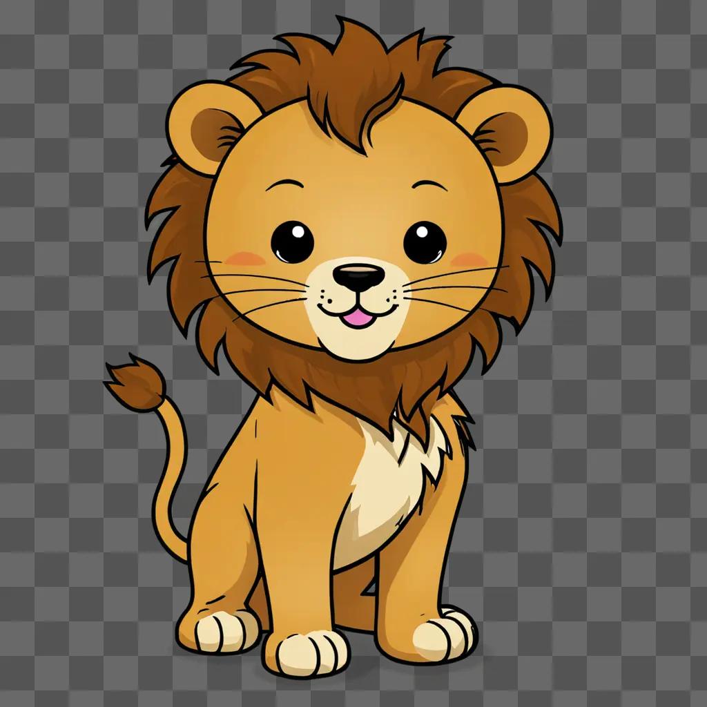 Cute kawaii drawing of a cute lion