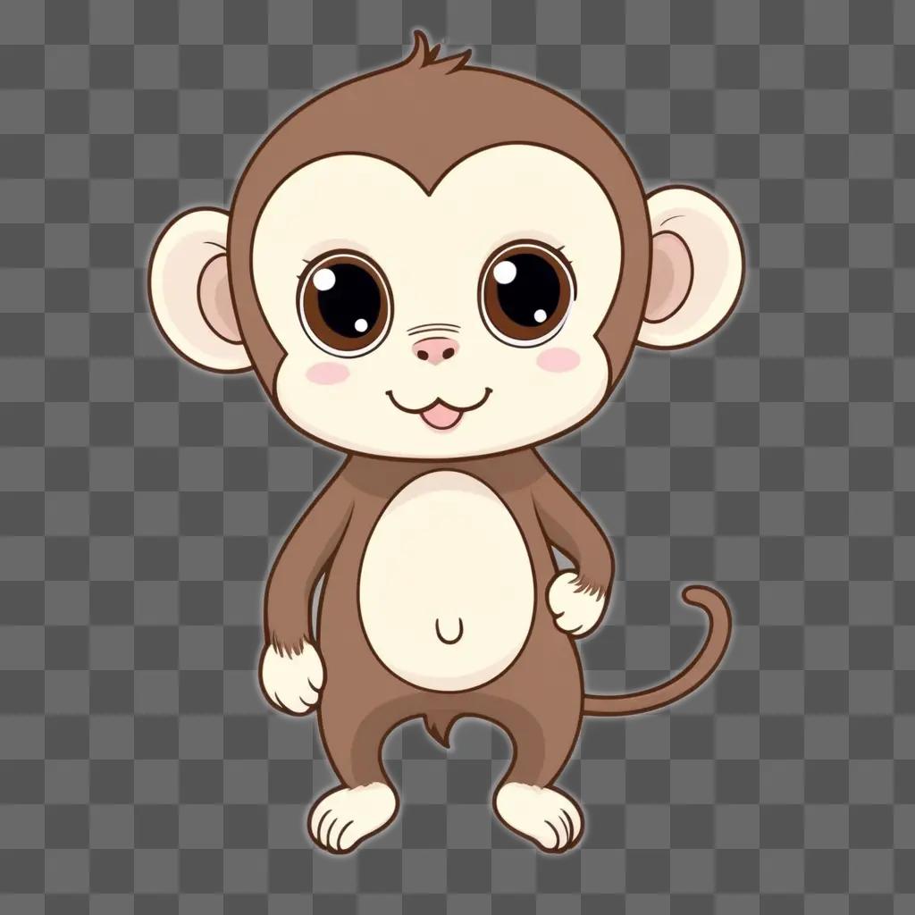 Cute kawaii drawing of a monkey