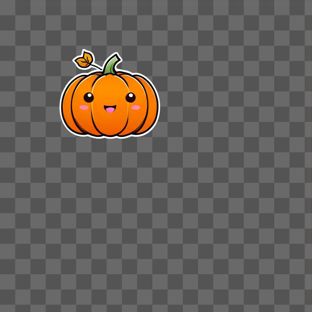 Cute kawaii drawing of a pumpkin