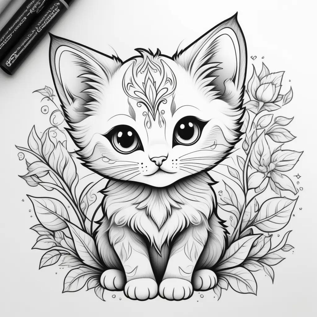 Cute kitten coloring pages, adorable and charming