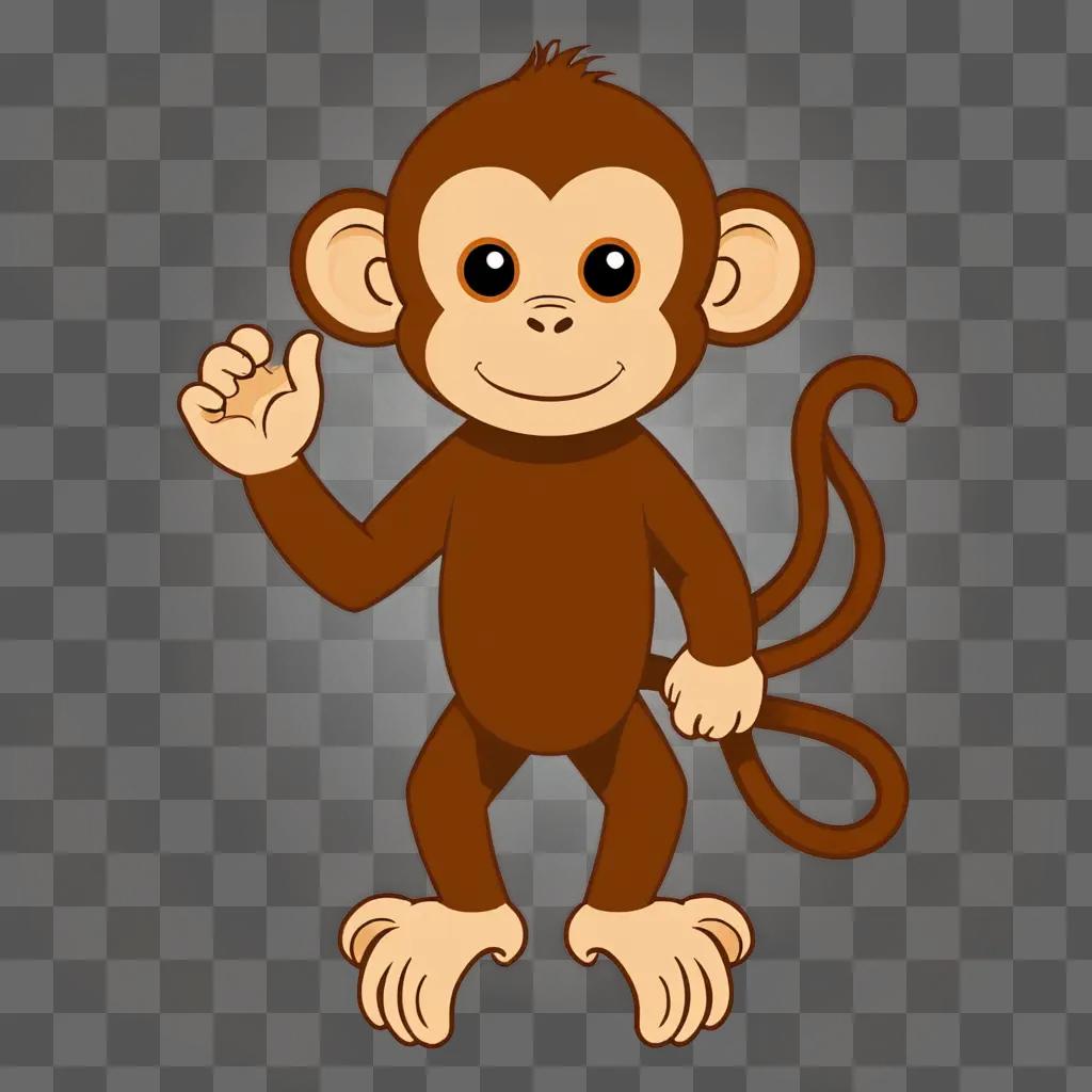 Cute monkey drawing with cute eyes and smile