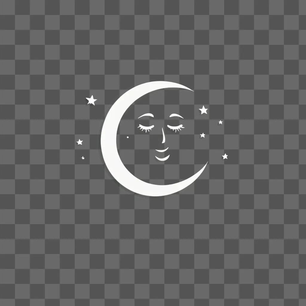 Cute moon drawing with a smiling face