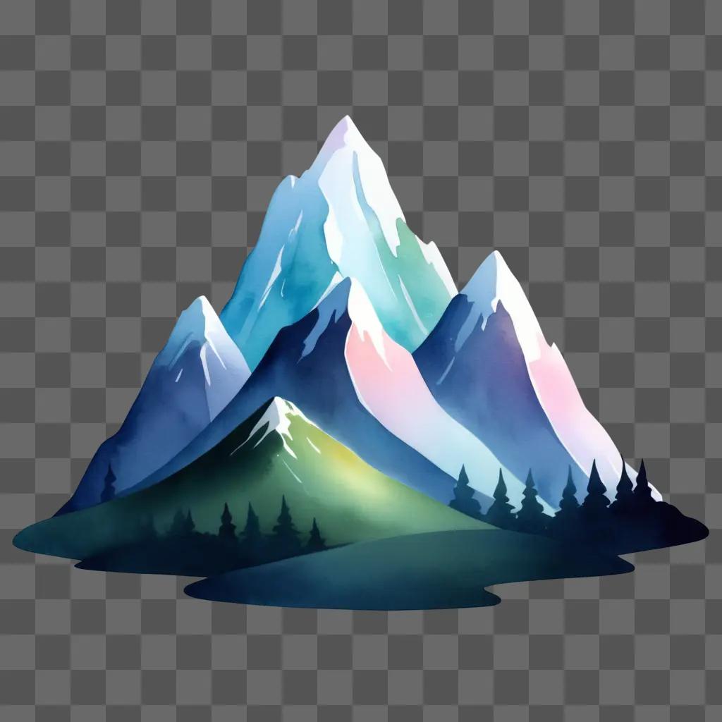 Cute mountain drawing with a playful kawaii touch