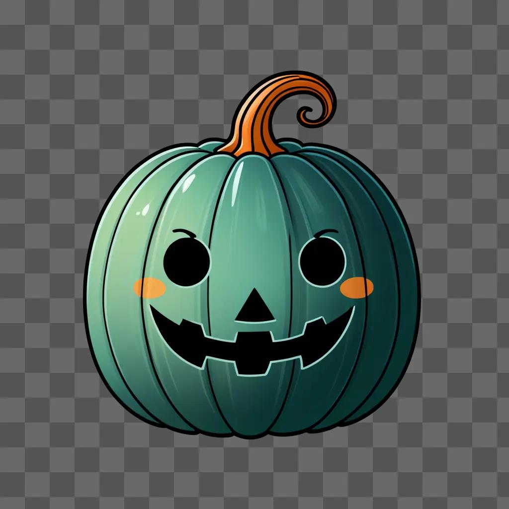 Cute pumpkin drawing with kawaii expression