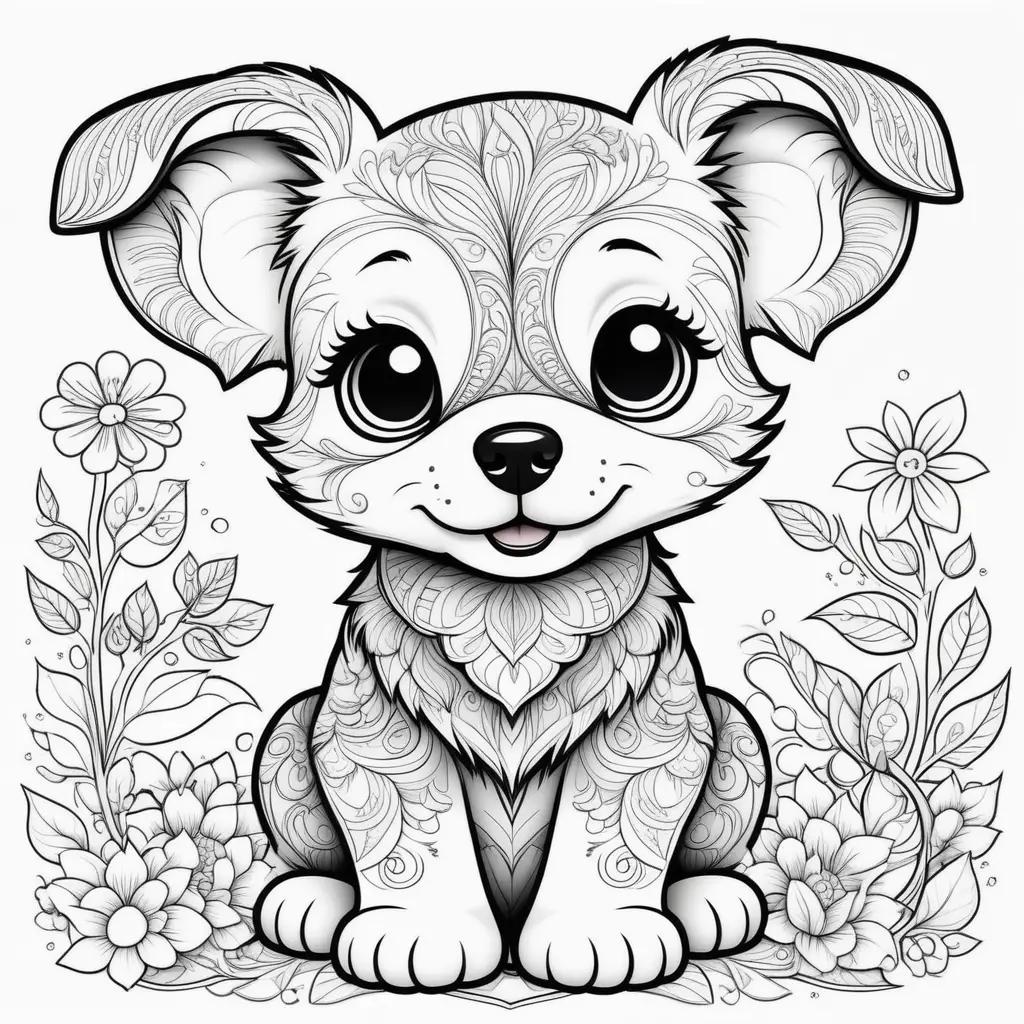 Cute puppy coloring pages, adorable and fun for kids