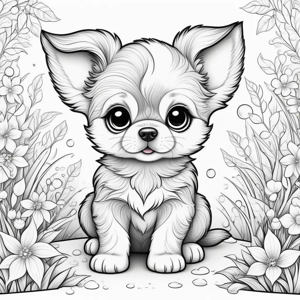 Cute puppy coloring pages for kids