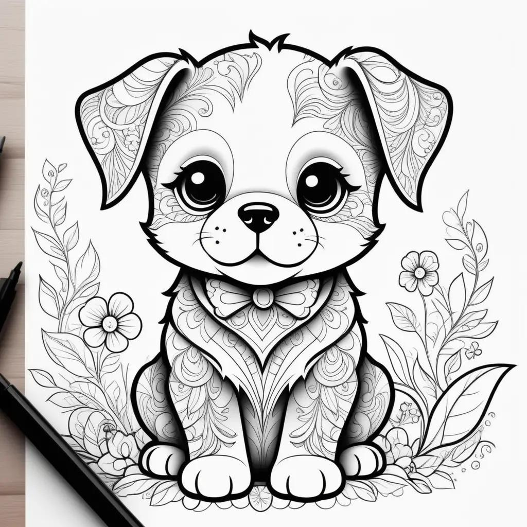 Cute puppy coloring pages to color and print