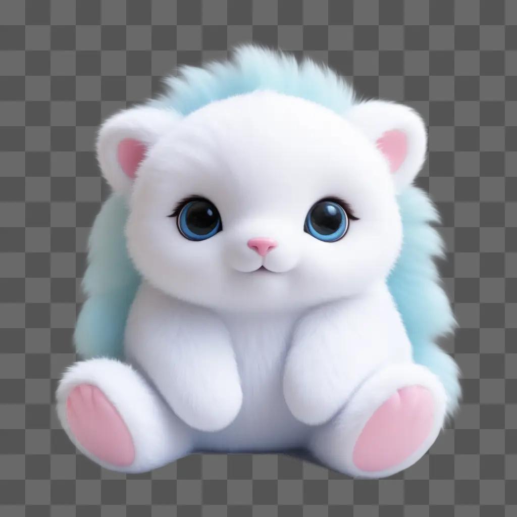 Cute transparent plushy white stuffed animal