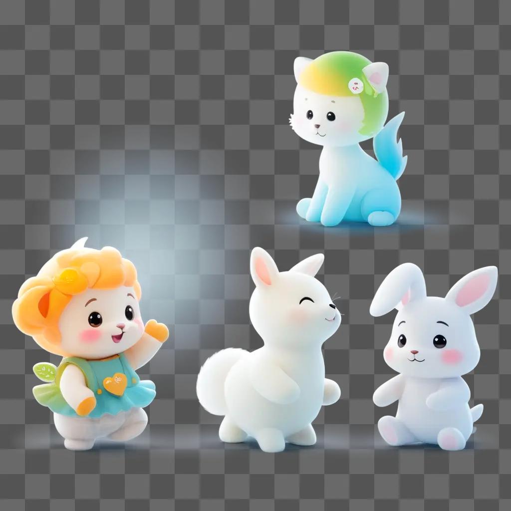 Cute transparent toys of animals