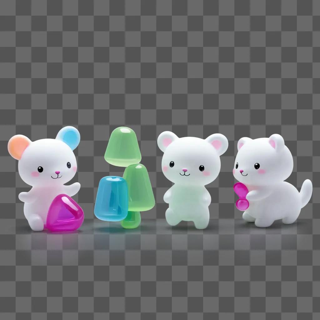 Cute transparent toys with light on