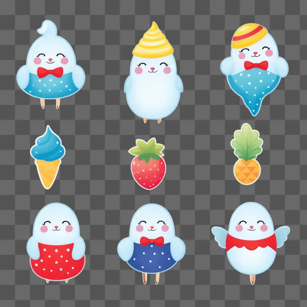 Cute transparents for ice cream