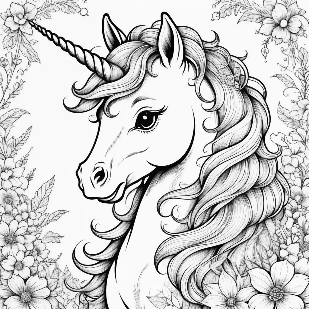 Cute unicorn coloring pages for kids