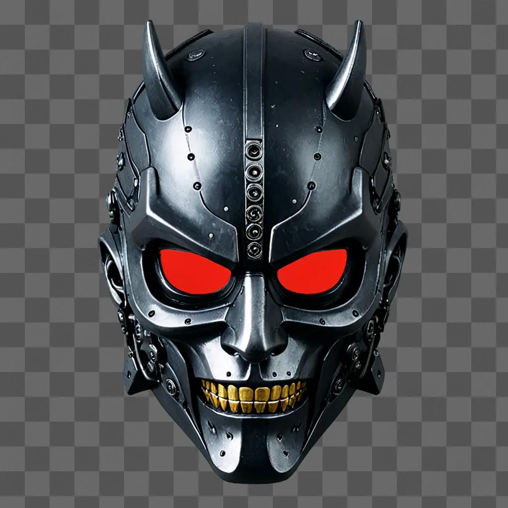 Cyberpunk Samurai Mask with Red Eyes