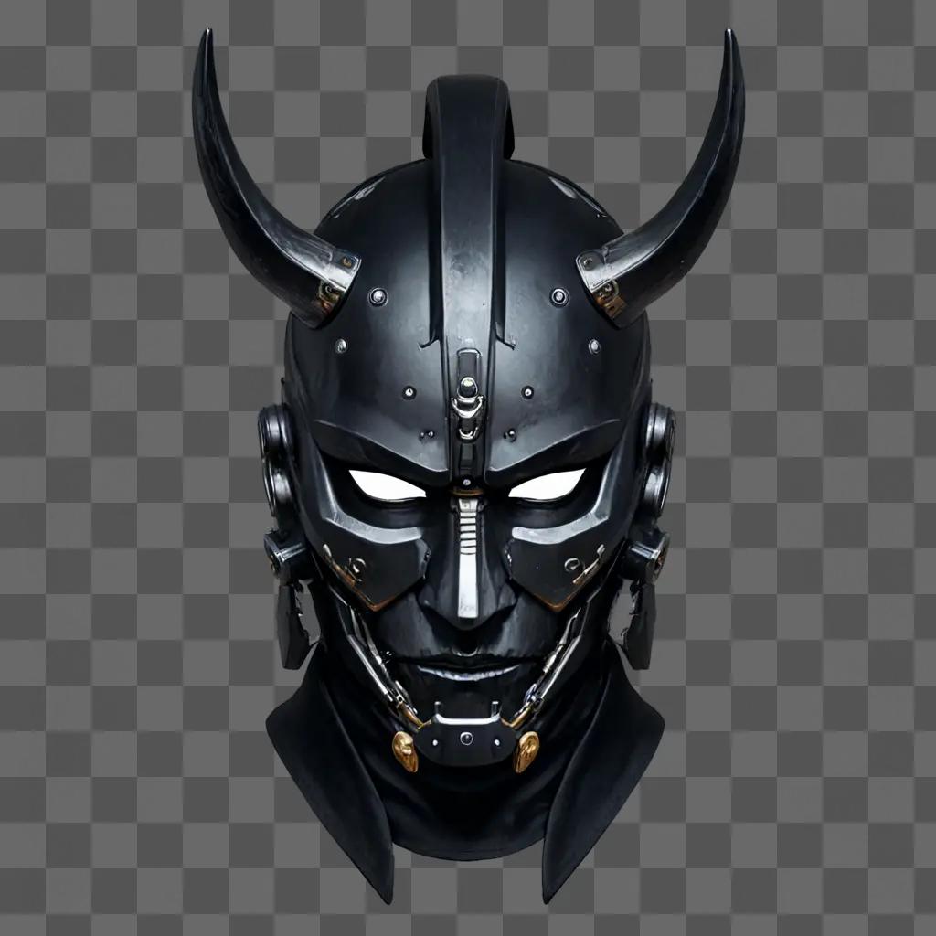 Cyberpunk Samurai Mask with glowing eyes