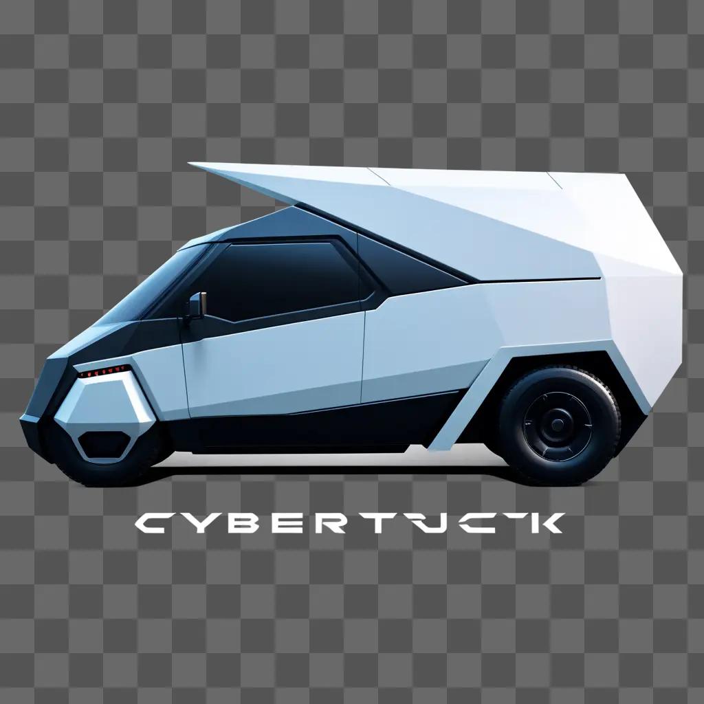 Cybertruck logo on a white vehicle