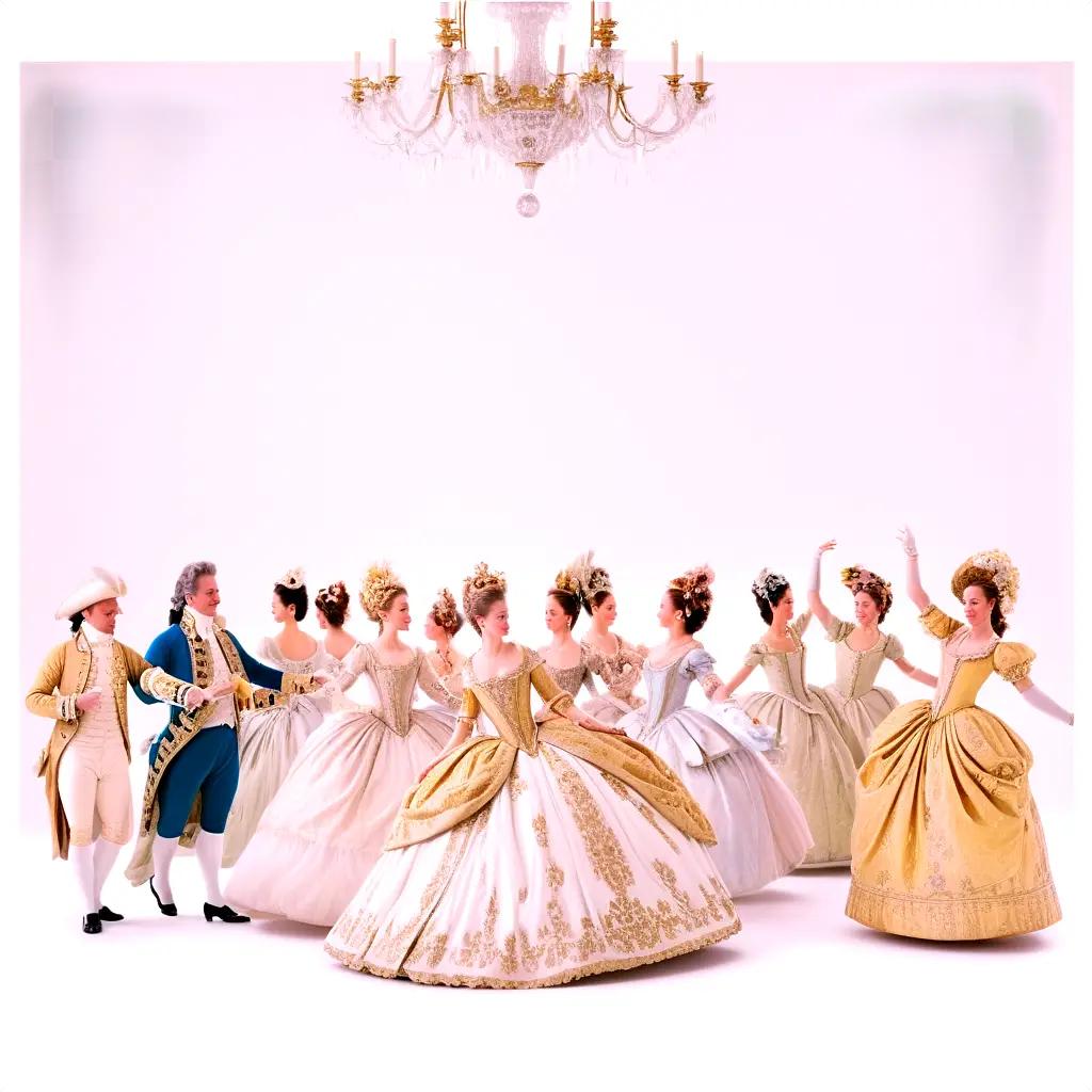 Dancers in 18th Century Costumes Perform at a Ball