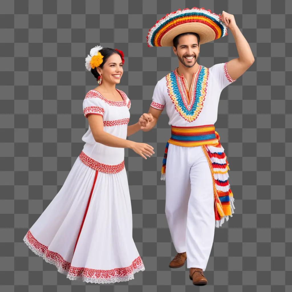 Dancing in traditional Mexican attire