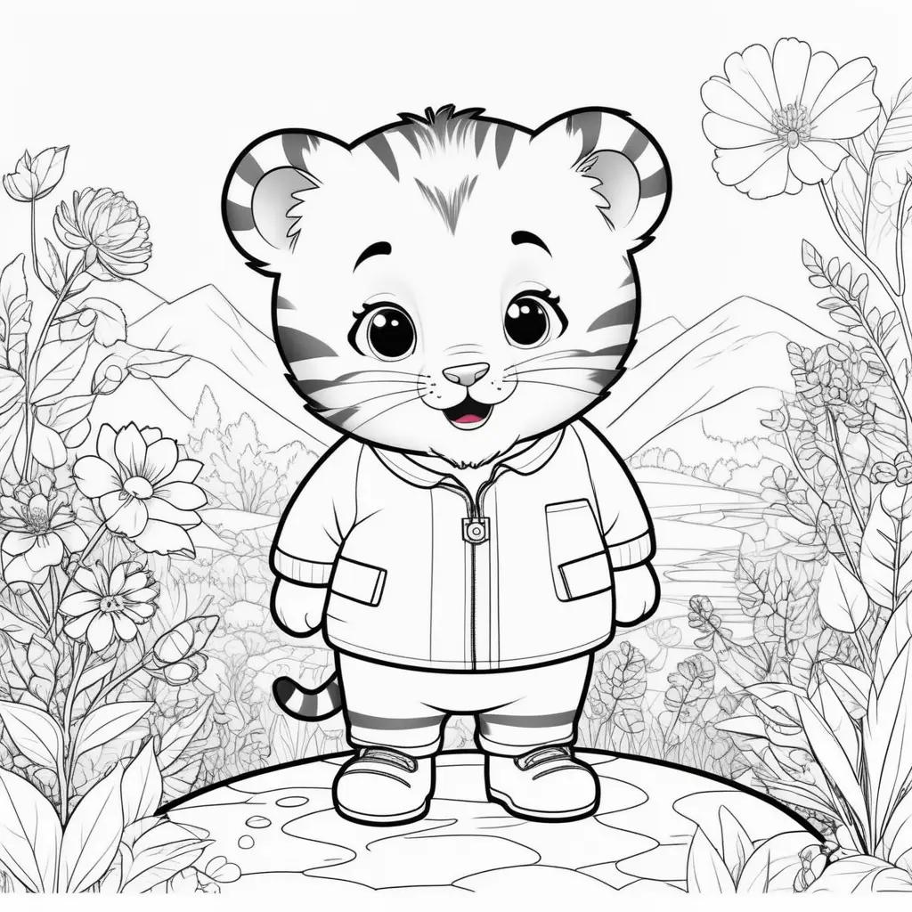 Daniel Tiger Coloring Pages: A Coloring Page of a Little Tiger