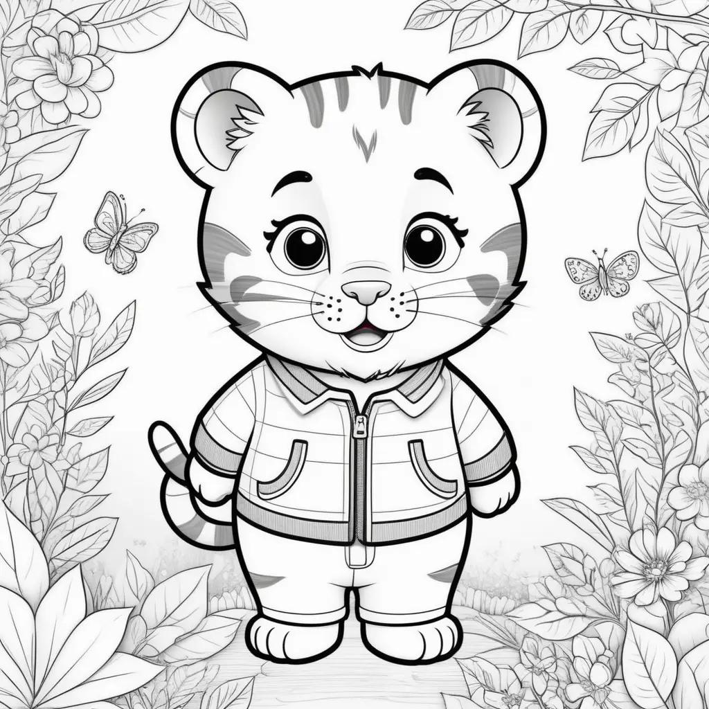 Daniel Tiger Coloring Pages With Colorful Flowers