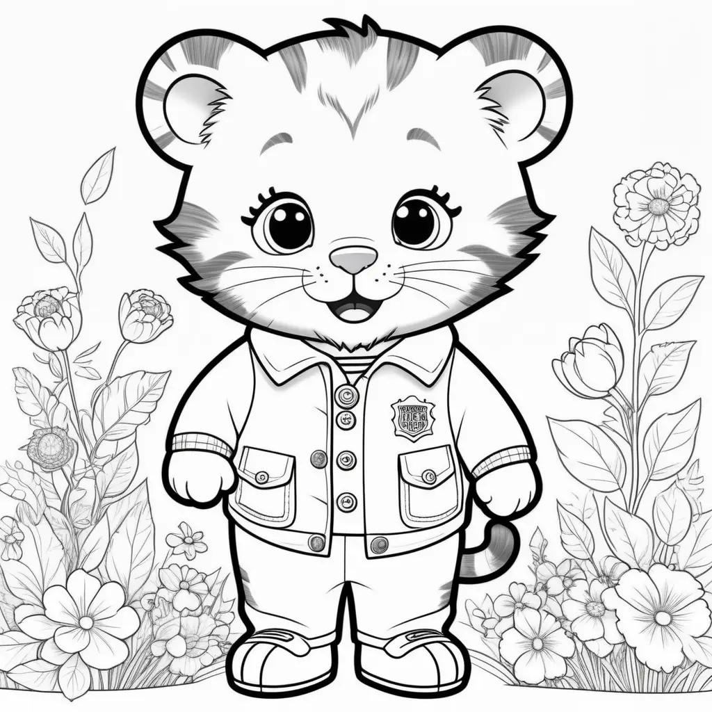 Daniel Tiger Coloring Pages with a Cute Little Tiger