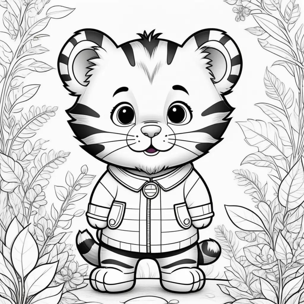 Daniel Tiger coloring pages: cute little tiger