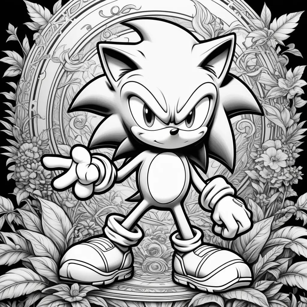 Dark coloring pages of Sonic the Hedgehog