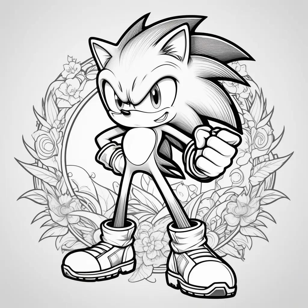 Dark coloring pages of Sonic the Hedgehog