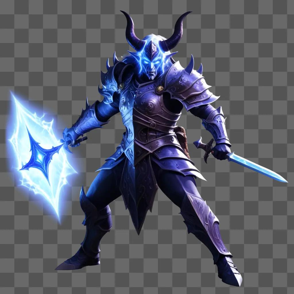 Dark warrior with a transparent shield and sword