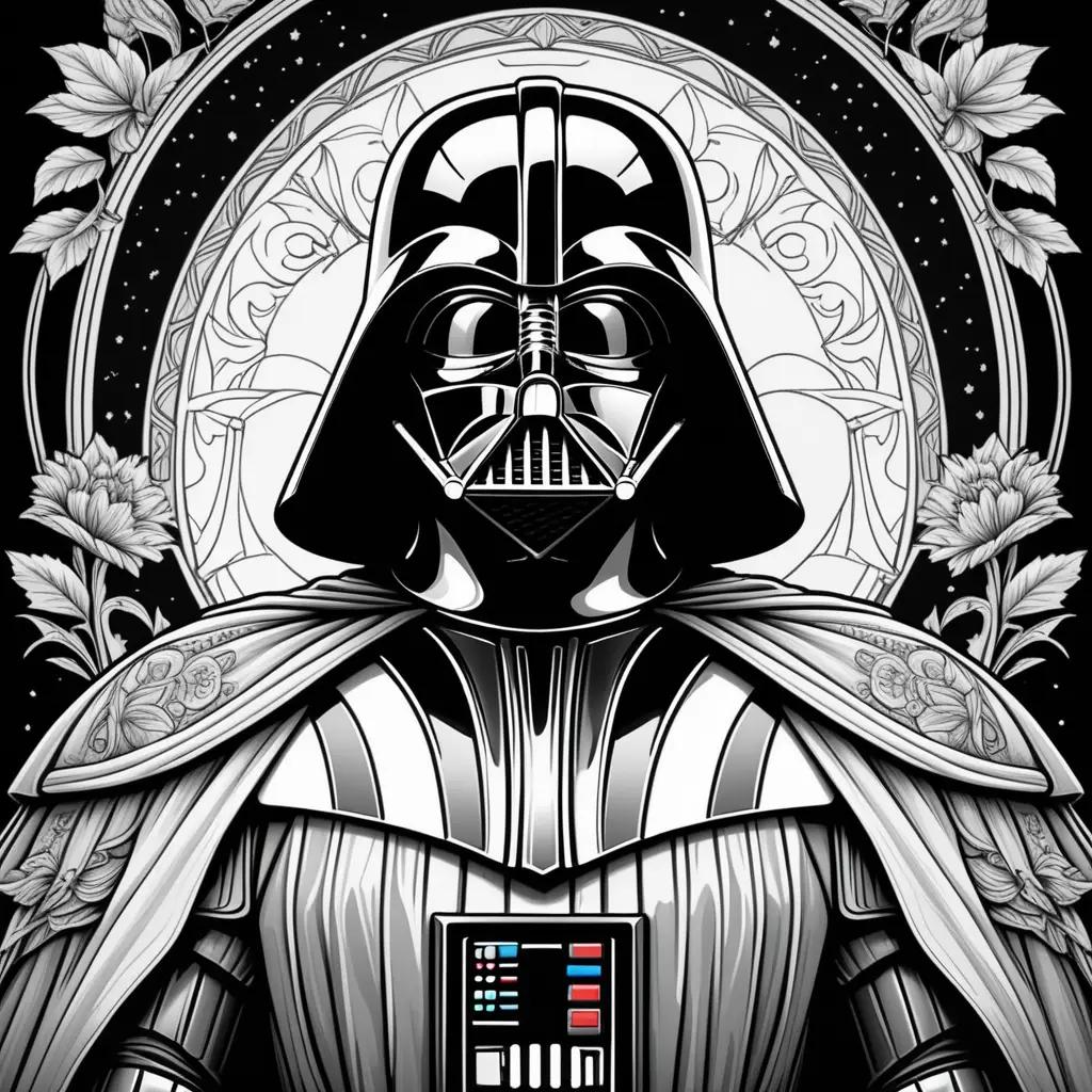 Darth Vader Coloring Pages in Black and White