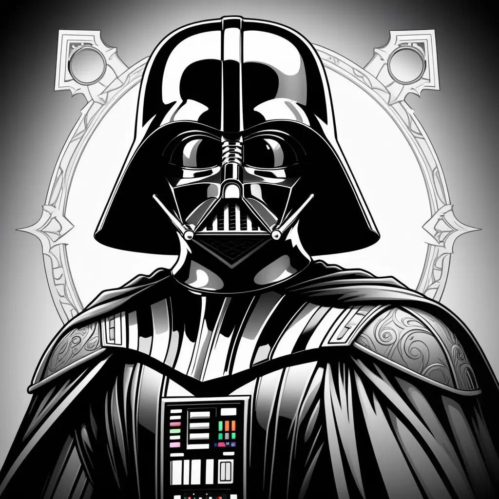 Darth Vader coloring pages, black and white