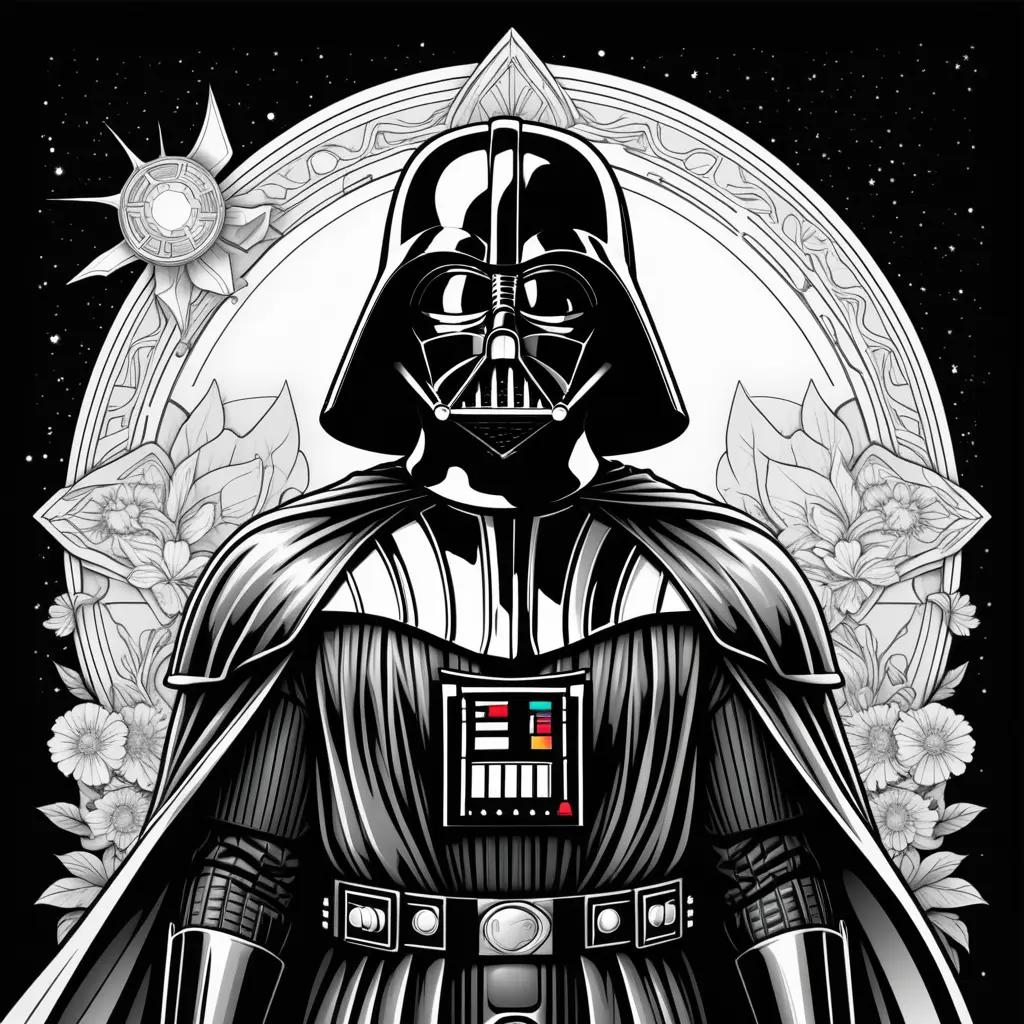 Darth Vader coloring pages in black and white